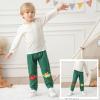 GFQLONG 3 Pack Baby Boy Drawstring Elastic Sweatpants,Toddler Cotton Dinosaur Active Jogger Pants with Pockets,Green&Blue,5-6T view 4