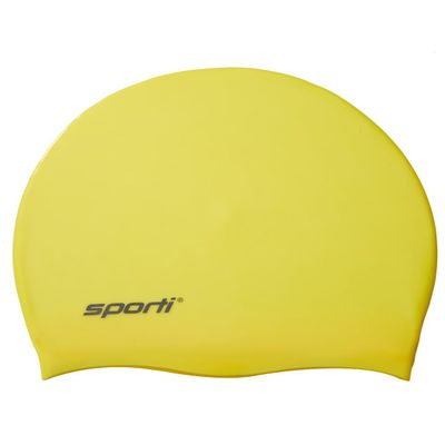 Sporti Solid Neon Silicone Swim Cap - Neon Yellow