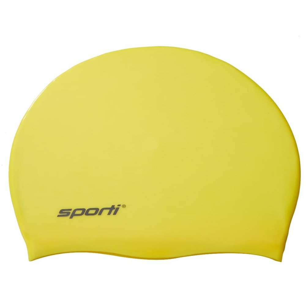 Sporti Solid Neon Silicone Swim Cap - Neon Yellow