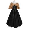 Women's Plus Size Victorian Dress Flare Sleeve Off Shoulder Medieval Dresses with Corset Patchwork Ball Gown view 2