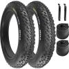 20" E-Bike Fat Tires 20 x 4.0 Folding Bead Tire for Electric Bicycles or with AV32mm Tubes Compatible Wide Mountain Snow Bike Tire (2 Tires 2 Tubes) view 1