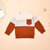 Boys Clothes 2T Toddler Boy Fall Winter Outfits Color Block Patchwork Long Sleeve Sweatshirt Pullover Tops + Joggers Pants Set Boy Fall Outfit Set Brown 2-3T view 4