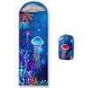QOOMO Jellyfish coral deep-sea Printed Camping Sleeping Bags,3 Season Warm & Cool Weather,Lightweight,Waterproof Sleeping Bags for Adults & Kids,Traveling,and Outdoors,Camping Gear Equipment,31x90inch view 1