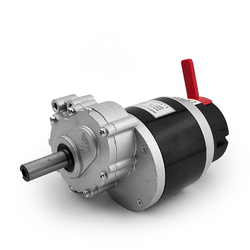 24V 350W Unitemotor Geared Brush Motor Electromagnetic Brake 120RPM 75RPM 17mm Axle 4 Pin for E Stroller Wheelchair Bike (120 RPM with Handle)