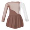 TSSOE Kids Girls Long Sleeves Glitter Rhinestone Figure Skating Dress Dance Performance Costume Brown 8 Years view 2