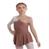 TSSOE Kids Girls Long Sleeves Glitter Rhinestone Figure Skating Dress Dance Performance Costume Brown 8 Years view 3