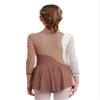 TSSOE Kids Girls Long Sleeves Glitter Rhinestone Figure Skating Dress Dance Performance Costume Brown 8 Years view 4