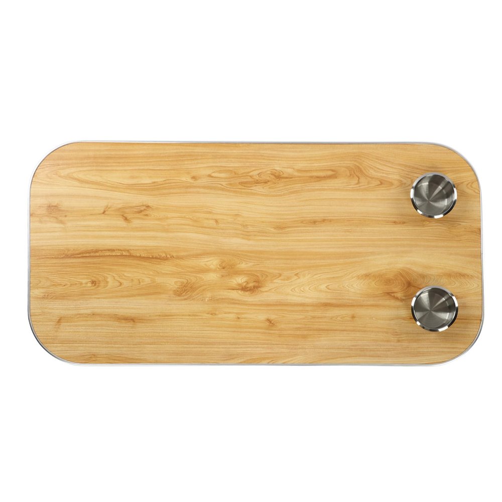 DOACT Removable Wood Table Top with Cup Holders, Rectangle Yellow Desktop Panel for RV, Boat, Caravan, Marine, Yacht