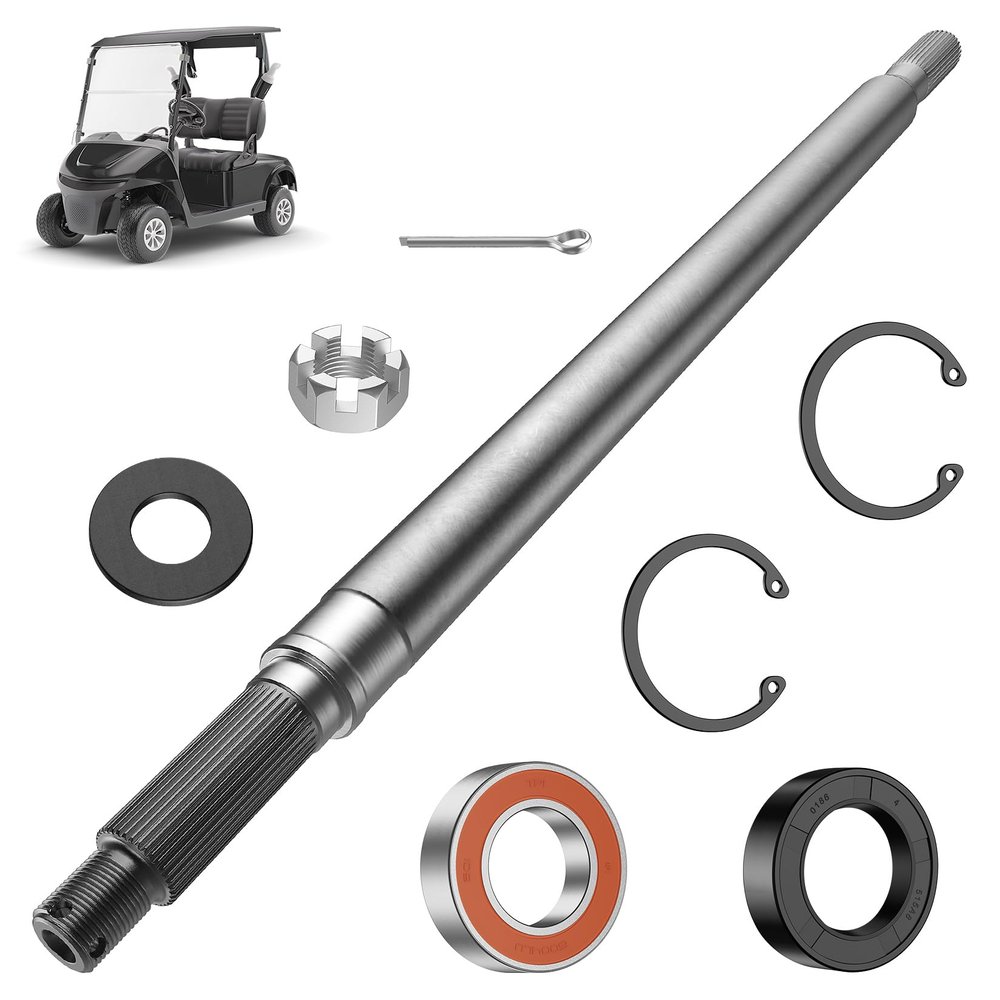 DRIVE UP Golf Cart Rear Spline Axle Shaft for EZGO RXV Electric 2008-Up Driver Side, EZGO Rear Axle Shaft with Bearing Seal Kit OEM 620337 614208