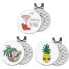 FINGER TEN Golf Ball Markers 3 Pcs with 3 Pack Hat Clip Women Value Gift Set, Mark Pattern USA, Eagle, Ribbon in Choice for Men Kid (3 Funny Golf A) view 1