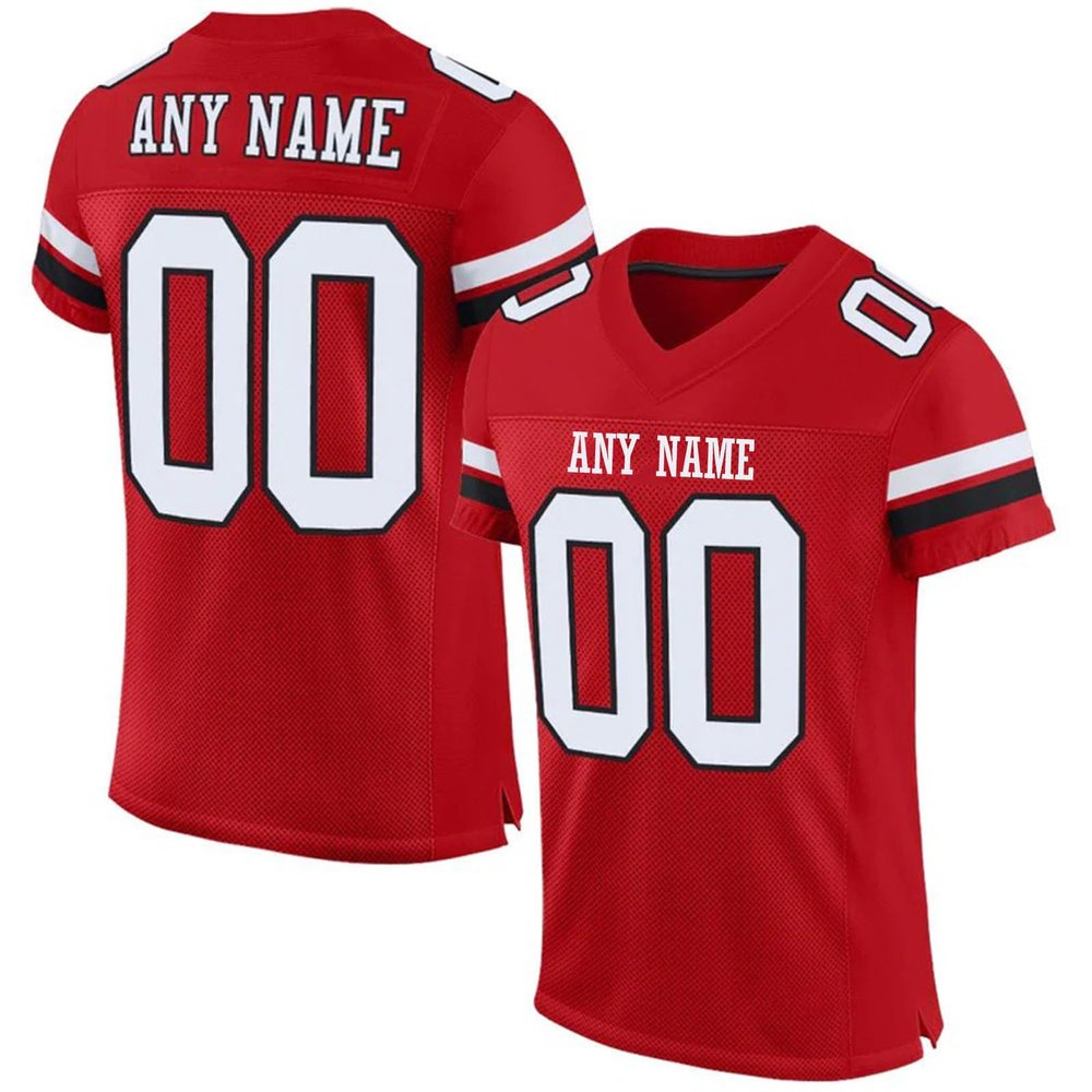 Custom Football Jersey Personalized Stitched/Printed Team Name & Number Sports Uniform for Men Women Youth Red,White