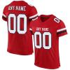 Custom Football Jersey Personalized Stitched/Printed Team Name & Number Sports Uniform for Men Women Youth Red,White view 1