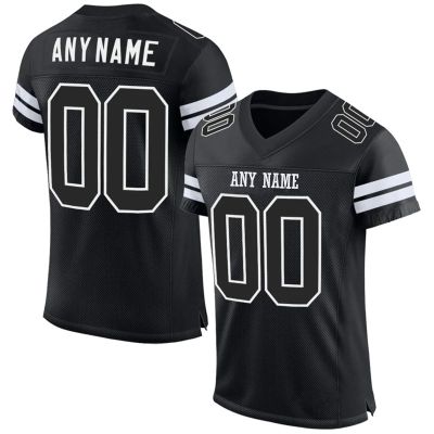 Custom Football Jersey Personalized Stitched/Printed Team Name & Number Sports Uniform for Men Women Youth Black,White