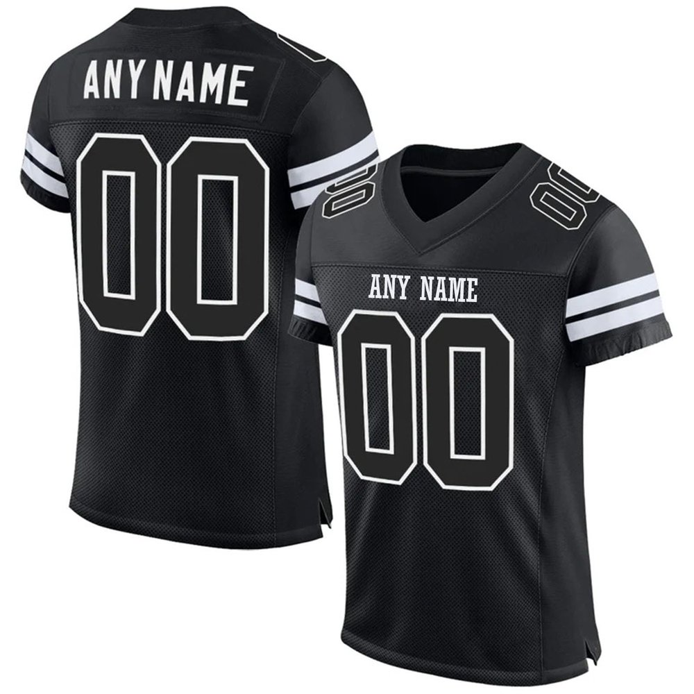 Custom Football Jersey Personalized Stitched/Printed Team Name & Number Sports Uniform for Men Women Youth Black,White