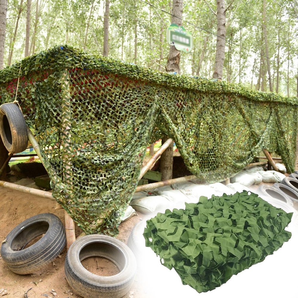 ELZEM Green Sunscreen Camouflage Netting, Military Theme Shooting Hunting Camo Net, Lightweight Garden Decoration Shading Net (Size : 6x9m/19.6x29.5ft)