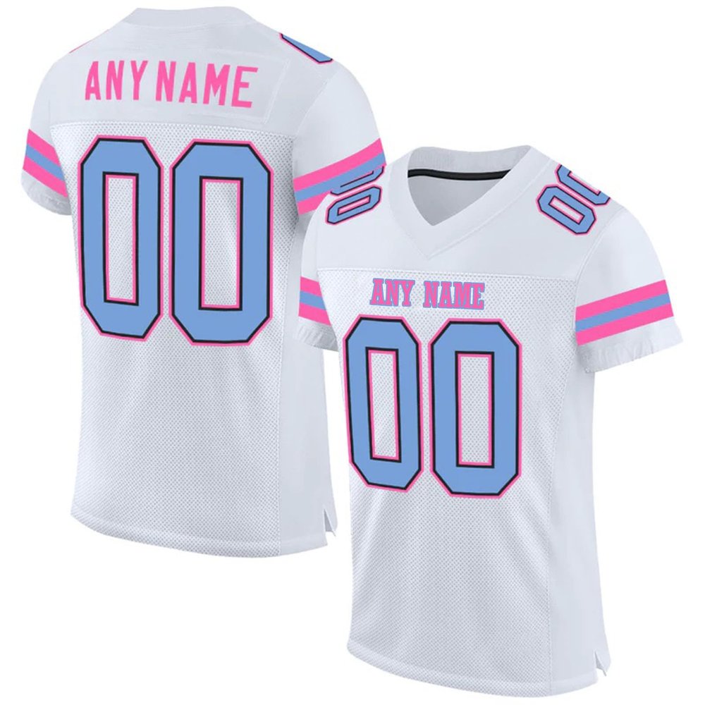 Custom Football Jersey Personalized Stitched/Printed Team Name & Number Sports Uniform for Men Women Youth White,Pink
