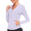AGVNG Women's UPF 50+ Zip Up Hoodie UV Sun Protection Long Sleeve Shirts SPF Lightweight Quick Dry Jackets Workout Hiking Running Athletic Tops Pinkish Purple XL view 2