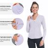 AGVNG Women's UPF 50+ Zip Up Hoodie UV Sun Protection Long Sleeve Shirts SPF Lightweight Quick Dry Jackets Workout Hiking Running Athletic Tops Pinkish Purple XL view 4