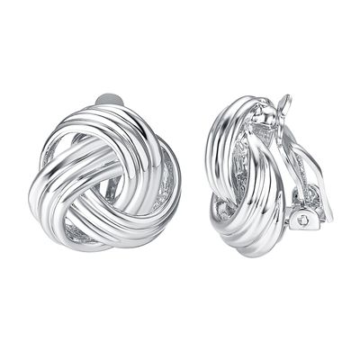 JOLCHIF Love Knot Clip On Earrings for Women 18K Platinum Plated Non Piercing Press on Earrings