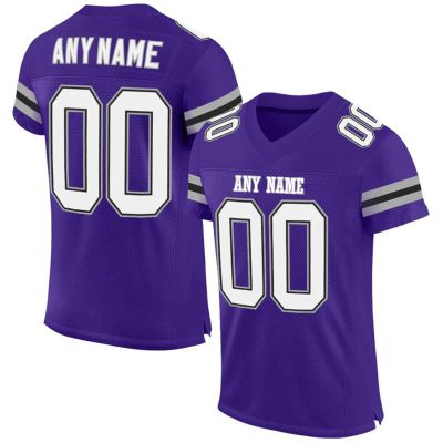 Custom Football Jersey Personalized Stitched/Printed Team Name & Number Sports Uniform for Men Women Youth Purple