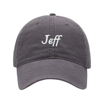 L8502-LXYB Baseball Cap Men Name Jeff Gift Embroidered Washed Cotton Dad Hat Baseball Caps (Grey,7 5/8)