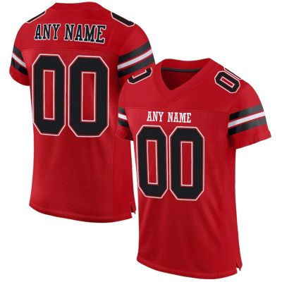 Custom Football Jersey Personalized Stitched/Printed Team Name & Number Sports Uniform for Men Women Youth Red,Black