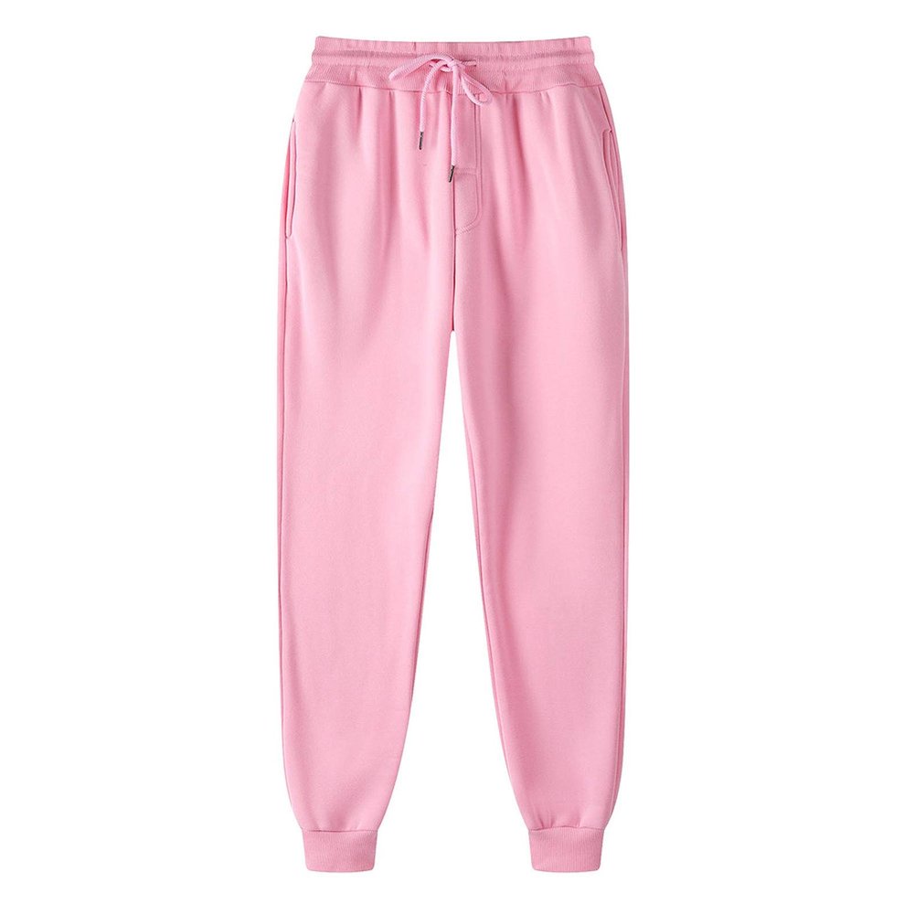 Womens Fleece Cinch Bottom Sweatpants Pockets High Waisted Workout Athletic Joggers Drawstring Baggy Sporty Gym Running Lounge Bottoms Trousers Pink