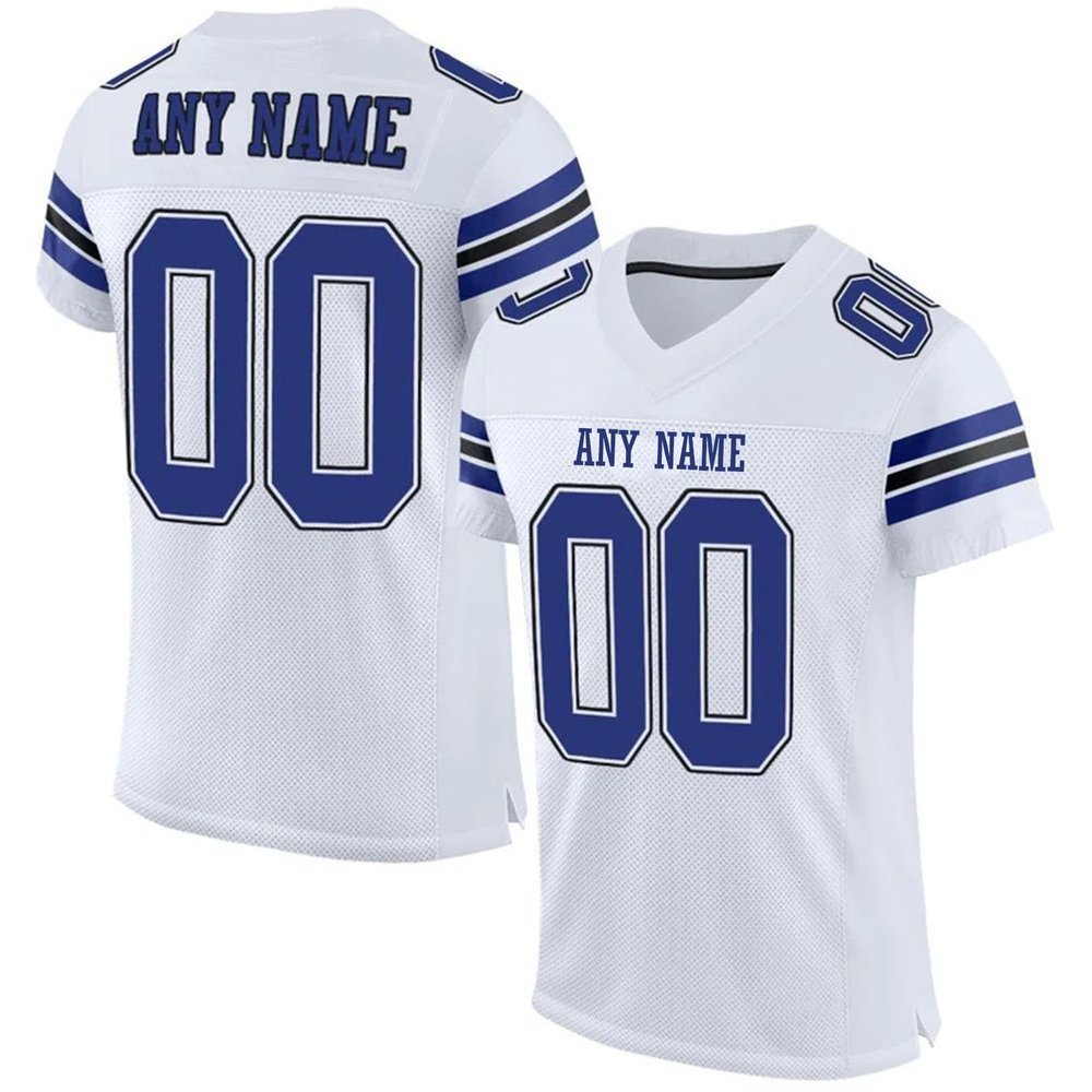 Custom Football Jersey Personalized Stitched/Printed Team Name & Number Sports Uniform for Men Women Youth White,Blue