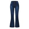 Womens Oversized Bell Bottom Jeans Classic High Waist Stretchy Destroyed Raw Hem Boot Cut Flared Denim Pants Plus Size Vintage E-Girl Streetwear Teen Girls Y2K Jeans Dark Blue view 3