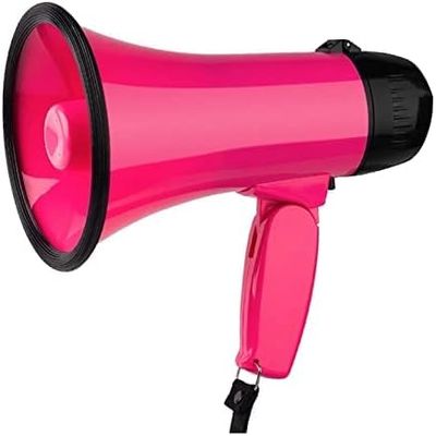 POCHY Bullhorn Megaphones 25 Watt Recording Horn Tour Bullhorn Speaker with Siren Loud Speaker Outdoor Activities Hand Megaphone Speaker Easy to Carry