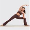 CRZ YOGA Girls Butterluxe Crossover Waist Yoga Flare Leggings - Dance Casual Athletic Pants Bell Bottoms Kids Teen Taupe X-Large view 2