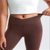 CRZ YOGA Girls Butterluxe Crossover Waist Yoga Flare Leggings - Dance Casual Athletic Pants Bell Bottoms Kids Teen Taupe X-Large view 3