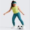 CRZ YOGA Girls Butterluxe Crossover Waist Yoga Leggings - Athletic Sports Casual Pants V Cross Tights Kids Teen Borealis Green Small view 2