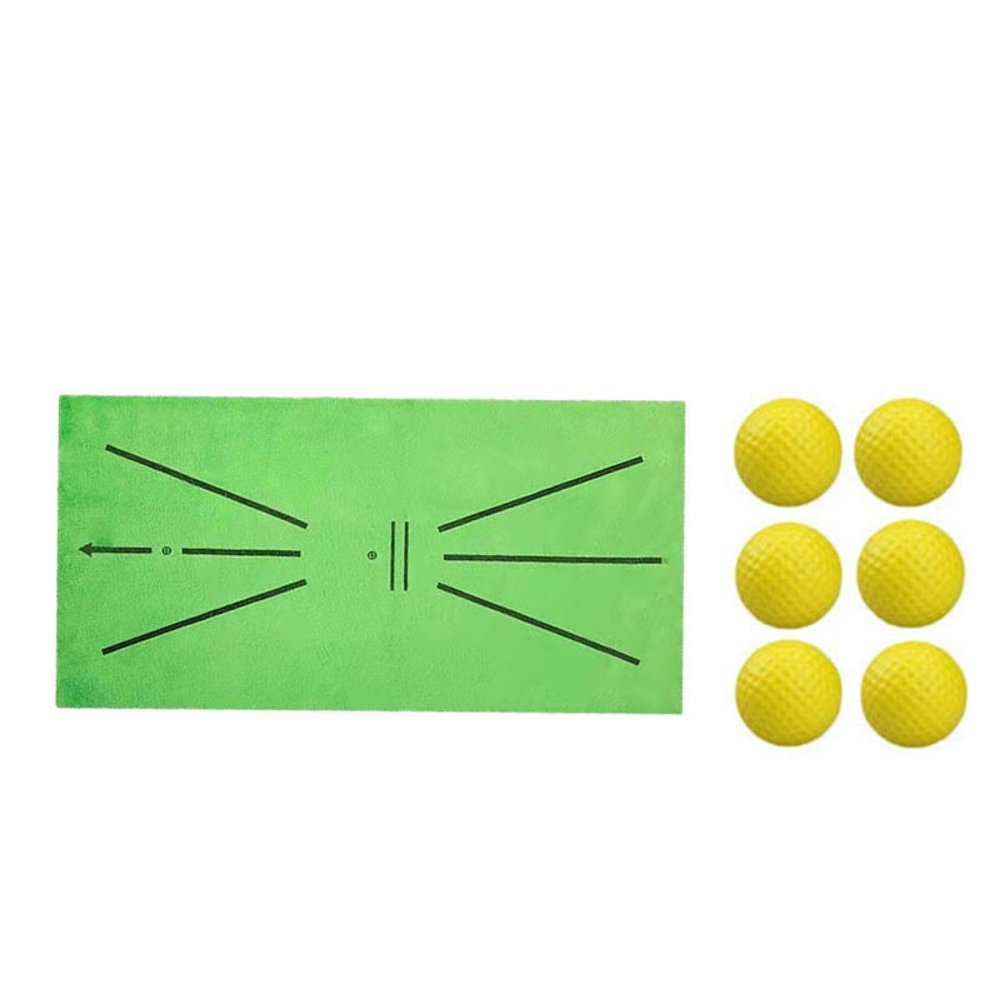 Golf Hitting Mat, Indoor and Outdoor Universal Golf Swing Trainer, Golf Mat Supplies Regular Style+6 Balls