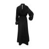 Women's Mock Neck Satin Dress Elegant Long Sleeve Elastic High Waist Formal Wedding Cocktail Party Midi (Black, XL) view 3