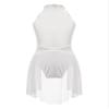 Agoky Girls Lyrical Dance Dress Sleeveless Cutout Ballet Modern Contemporary Dance Costume Gymnastic Skirt Leotard Ivory 8 Years view 1
