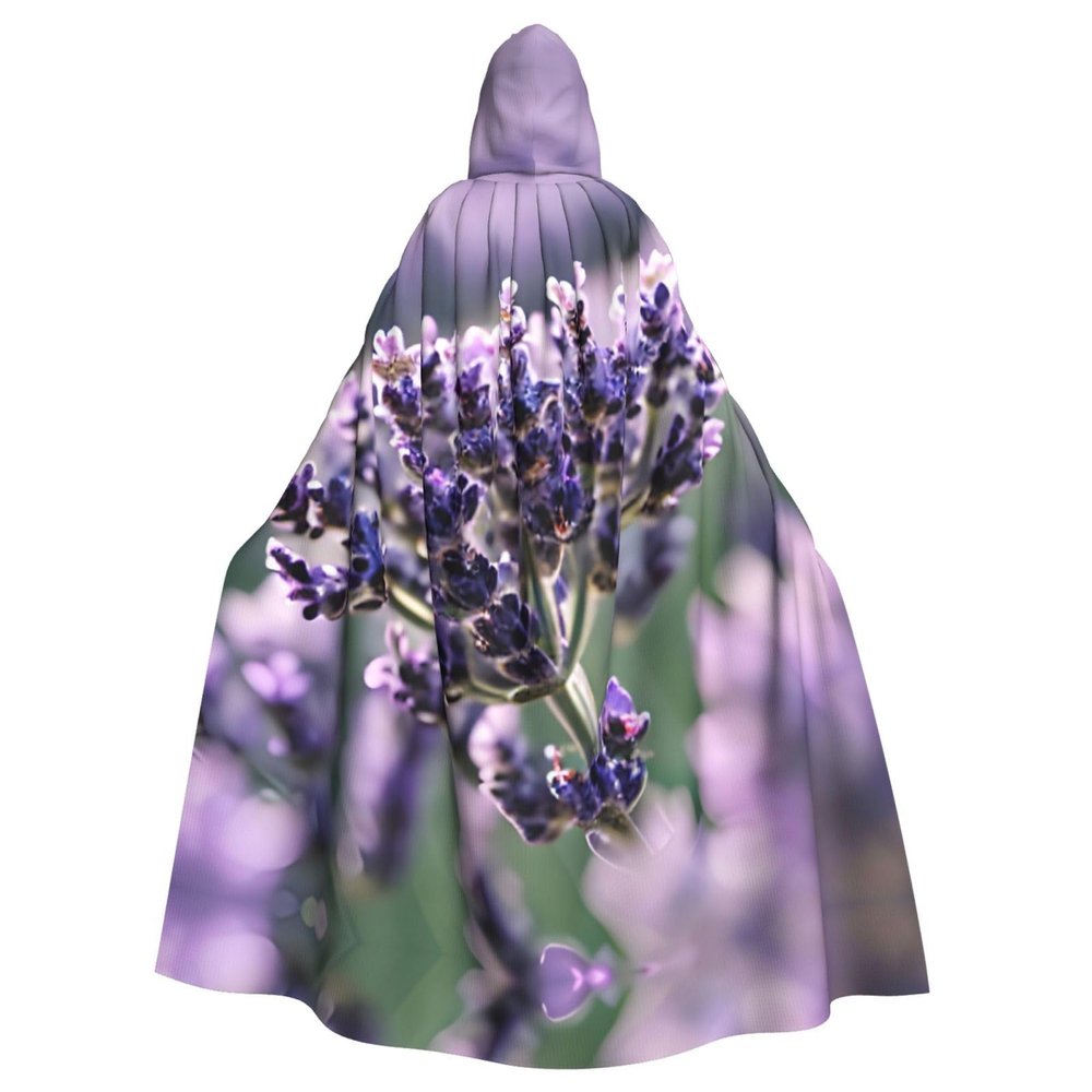 Lavender Flower,Costume Cloak for Adults,Personalized Hooded Cape for Halloween, Cosplay, Stage Costumes, Makeup Parties