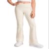 CRZ YOGA Girls Butterluxe Crossover Waist Yoga Flare Leggings - Dance Casual Athletic Pants Bell Bottoms Kids Teen White Apricot Large view 1