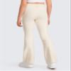 CRZ YOGA Girls Butterluxe Crossover Waist Yoga Flare Leggings - Dance Casual Athletic Pants Bell Bottoms Kids Teen White Apricot Large view 3