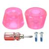 M METERXITY Roller Skate Stopper - Rubber Brake Block Toe Stops, Adjustable with Screwdriver, Apply to Roller Skate (1.46 Inch 1.85 Inch Dia, Clear Pink) view 1