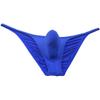 Botmois Men's Ultra Thin Ice Silk Cheeky Briefs Underwear Male Bulge Pouch Pucker Butt Bikinis Underpants String Lingeries Blue XL view 2