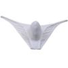 Botmois Men's Ultra Thin Ice Silk Cheeky Briefs Underwear Male Bulge Pouch Pucker Butt Bikinis Underpants String Lingeries White L view 2