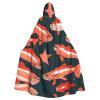 Salmon,Costume Cloak for Adults,Personalized Hooded Cape for Halloween, Cosplay, Stage Costumes, Makeup Parties Black view 1