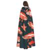 Salmon,Costume Cloak for Adults,Personalized Hooded Cape for Halloween, Cosplay, Stage Costumes, Makeup Parties Black view 4