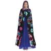 Sugar Skull,Costume Cloak for Adults,Personalized Hooded Cape for Halloween, Cosplay, Stage Costumes, Makeup Parties Black view 2