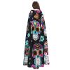 Sugar Skull,Costume Cloak for Adults,Personalized Hooded Cape for Halloween, Cosplay, Stage Costumes, Makeup Parties Black view 4