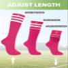 American Trends Women Softball Socks Knee High Tube Socks Long Baseball Soccer Socks for Youth Girls 1 Pack Hot Pink White One Size view 4
