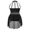 Agoky Girls Lyrical Dance Dress Sleeveless Cutout Ballet Modern Contemporary Dance Costume Gymnastic Skirt Leotard Black 8 Years view 3