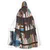 Library Bookcase,Costume Cloak for Adults,Personalized Hooded Cape for Halloween, Cosplay, Stage Costumes, Makeup Parties Black view 1