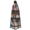 Library Bookcase,Costume Cloak for Adults,Personalized Hooded Cape for Halloween, Cosplay, Stage Costumes, Makeup Parties Black view 4